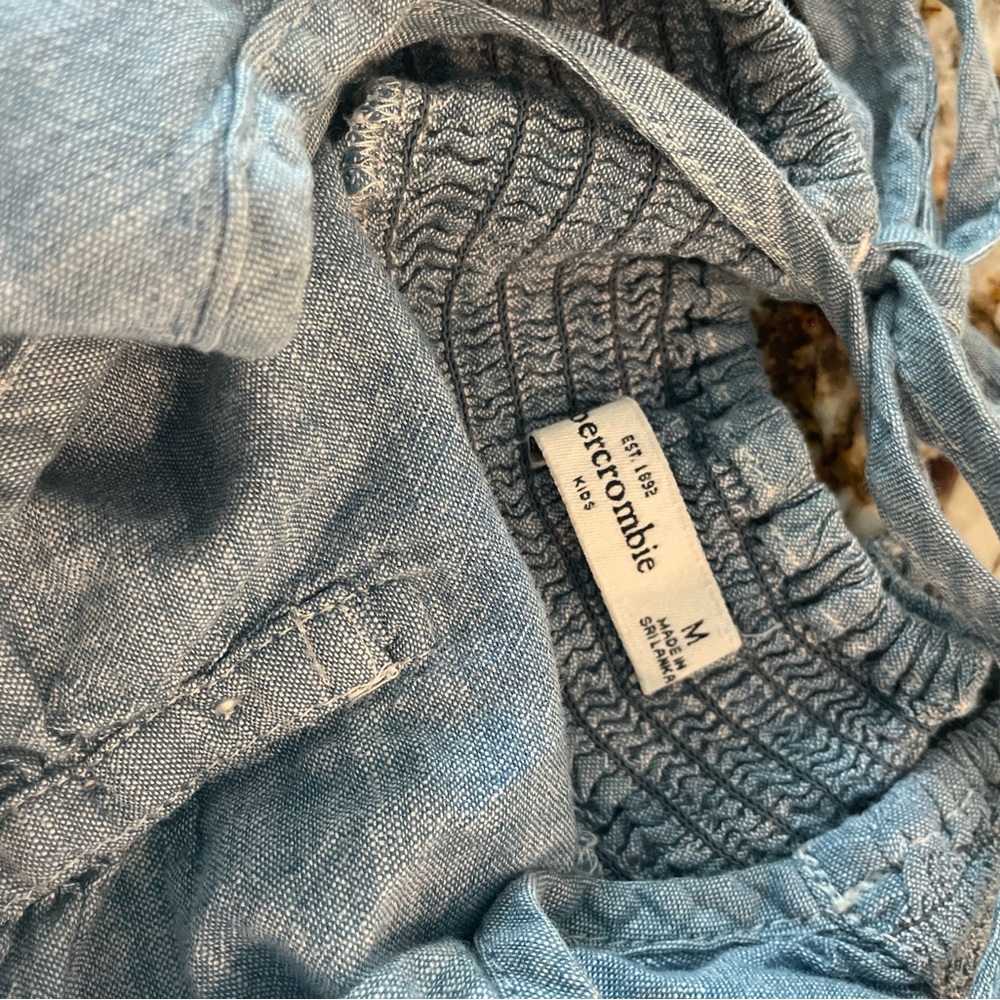 Abercrombie & Fitch Kids Chambray Romper AF Kids Sz 7/8 - Picture 5 of 6